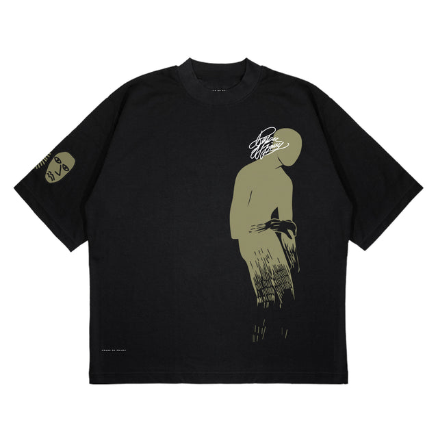 OVERSIZED BLACK TEE - STORMY SHADOW
