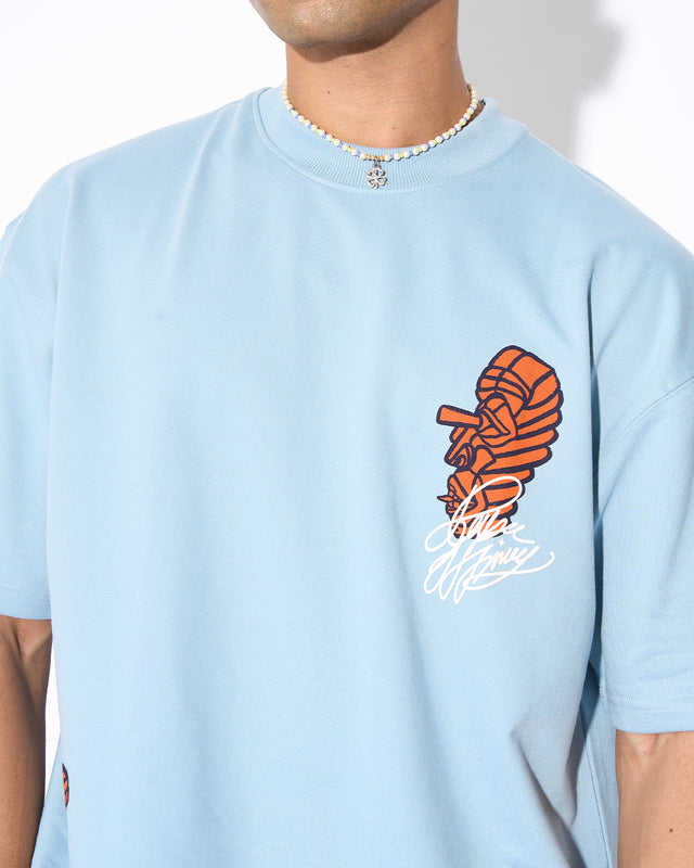 OVERSIZED BLUE TEE - ETHEREAL PARALLELISM