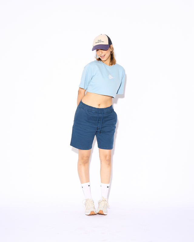 RELAXED FIT BLUE CROP TOP - HIGH FLYER HAVEN