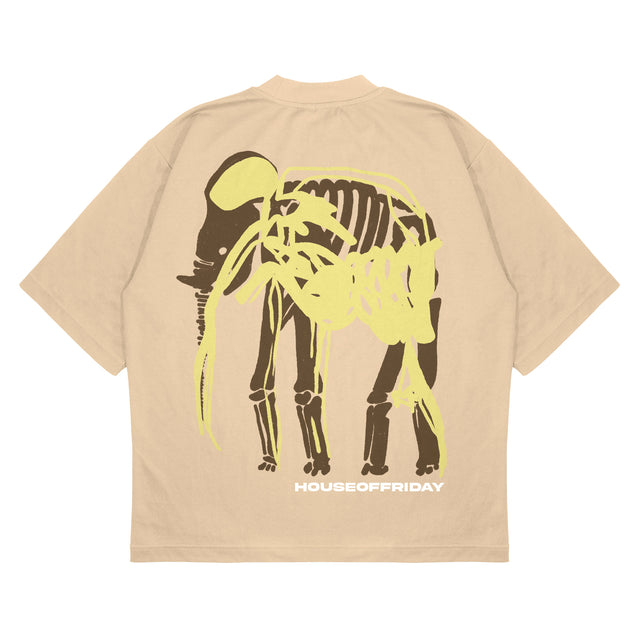 OVERSIZED BEIGE TEE - TUSKED TITAN