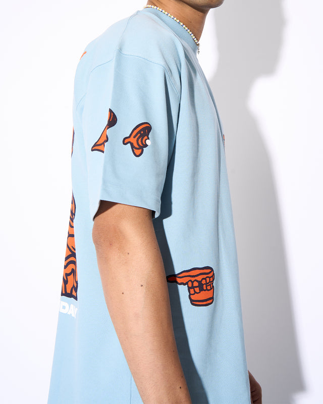 OVERSIZED BLUE TEE - ETHEREAL PARALLELISM