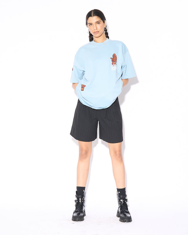 OVERSIZED BLUE TEE - ETHEREAL PARALLELISM