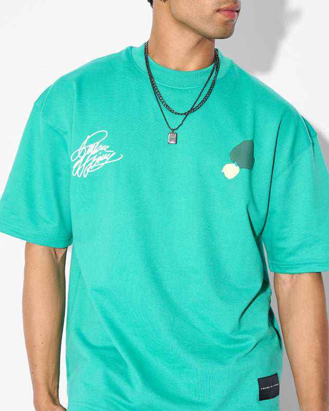 OVERSIZED GREEN TEE - VERDANT VIGIL