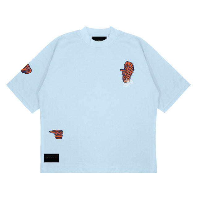 OVERSIZED BLUE TEE - ETHEREAL PARALLELISM