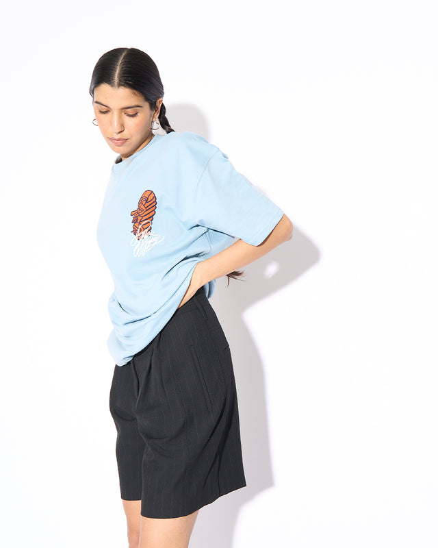 OVERSIZED BLUE TEE - ETHEREAL PARALLELISM